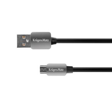 Cablu USB tata - microUSB tata Kruger & Matz, 1 m, Negru