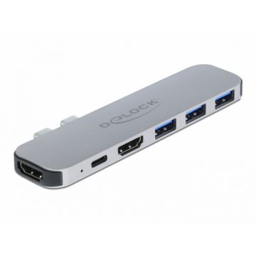 Docking Station pentru MacBook Dual HDMI 4K / PD / Hub, Delock 87753