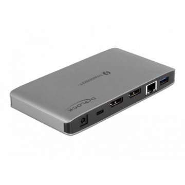 Docking station Thunderbolt 3 la Dual DisplayPort 8K/ USB / LAN / SD / Audio / PD 3.0, Delock 87777