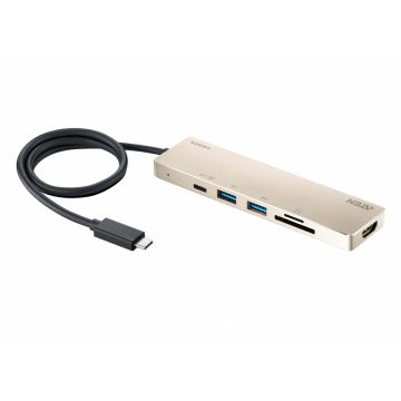 Docking station USB 3.2-C Gen1 la HDMI 4K30Hz/2 x USB-A/1 x SD+ Micro SD + PD 60W, ATEN UH3239