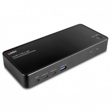 Docking station USB 3.2 Type C la HDMI/Displayport 4K60Hz MST/RJ45/USB-A/USB-C/3.5mm/PD 100W, Lindy L43202