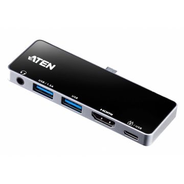 Docking station USB type C la HDMI / 2 x USB-A / jack stereo cu PD 3.0 92W, ATEN UH3238