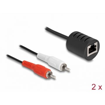 Extender audio cat.5e 2 x RCA la 2 x RCA T-T max. 50m , Delock 87857