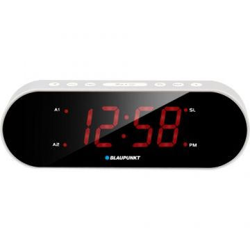 Radio cu ceas Blaupunkt CR6SL, FM radio, Dual Alarm, Argintiu