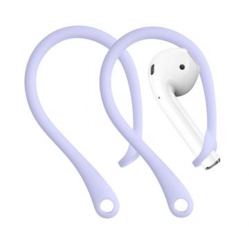 Set 2 Curele pentru casti Apple AirPods 3/AirPods 2/AirPods Pro, Kwmobile, Mov, Silicon, 55394.139