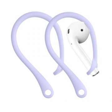 Set 2 Curele pentru casti Apple AirPods 3/AirPods 2/AirPods Pro, Kwmobile, Mov, Silicon, 55394.139