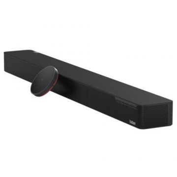 Soundbar Lenovo ThinkSmart Bar XL, Bluetooth, compatibil Microsoft Teams / Zoom Rooms, 40W + 2 microfoane externe (Negru)