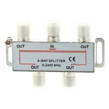 Splitter CATV coaxial (antena tv) 4 porturi 2450 MHz, SPLT-FC/4-ST-WL